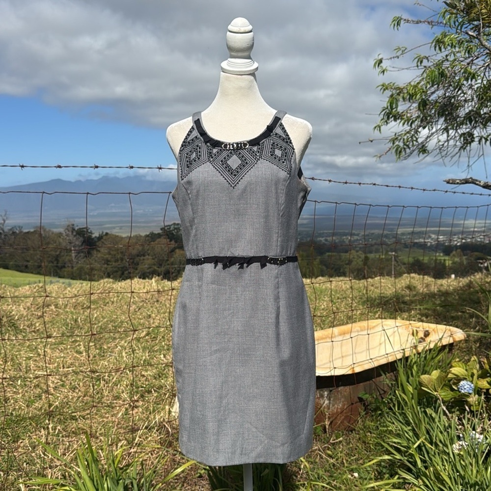 Anthropologie C. Luce Sleeveless Retro Sheath Cocktail Party Mini Dress L